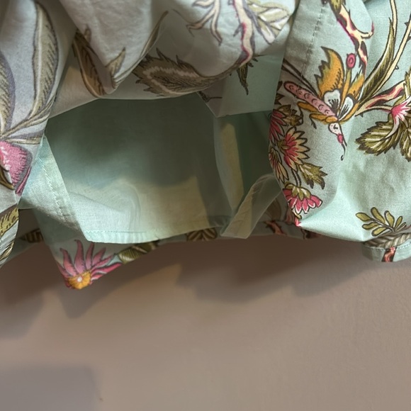 Spartina 449 Seafoam Sugar Mill Peacock Floral Olivia Poplin Dress Size Small - Picture 6 of 11